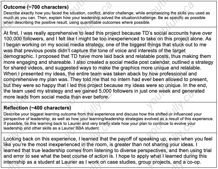 laurier abs form example supplementary application reddit